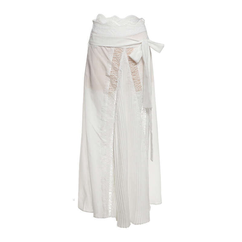 2025 Summer New Trend Lace Sleeveless Top High Waist Slim Fit Elegant Bodycon Long Skirt Set 10b