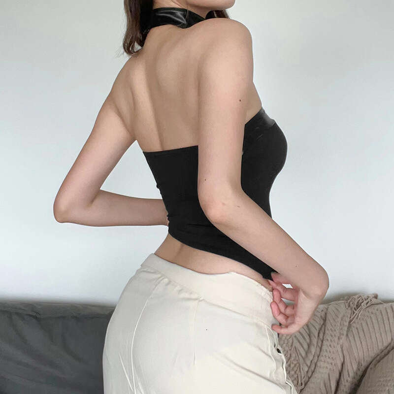 2022 Autumn New Women's Solid Color Sexy Street Fashion Tube Top Vest d4f