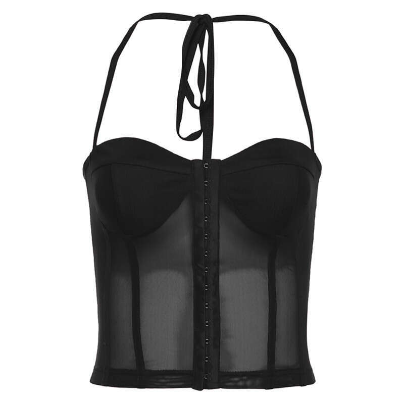 2023 Autumn Winter New Women's Solid Color Fashion Sexy Tie Halter Camisole ed4