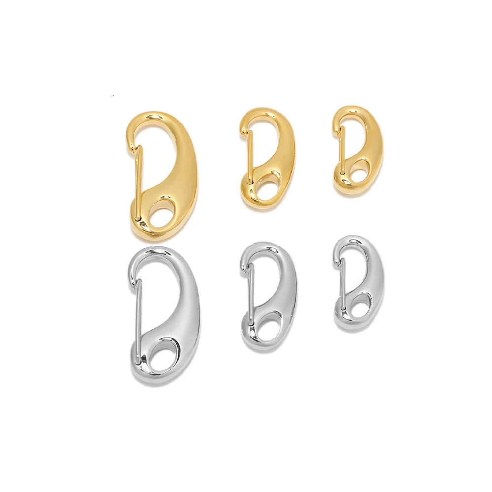 5pcs Stainless Steel D Lobster Clasps Spring Hooks Key Chains Bags Snap-fastener Buckles Connectors DIY Jewelry Accessories 250723