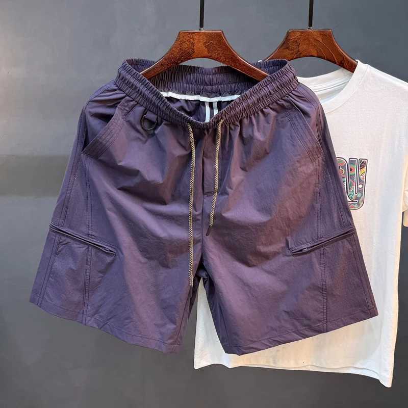 2025 Summer New Retro Workwear Shorts for Men Loose Quick Drying Breathable Elastic Casual Five Point Beach Pants W250724