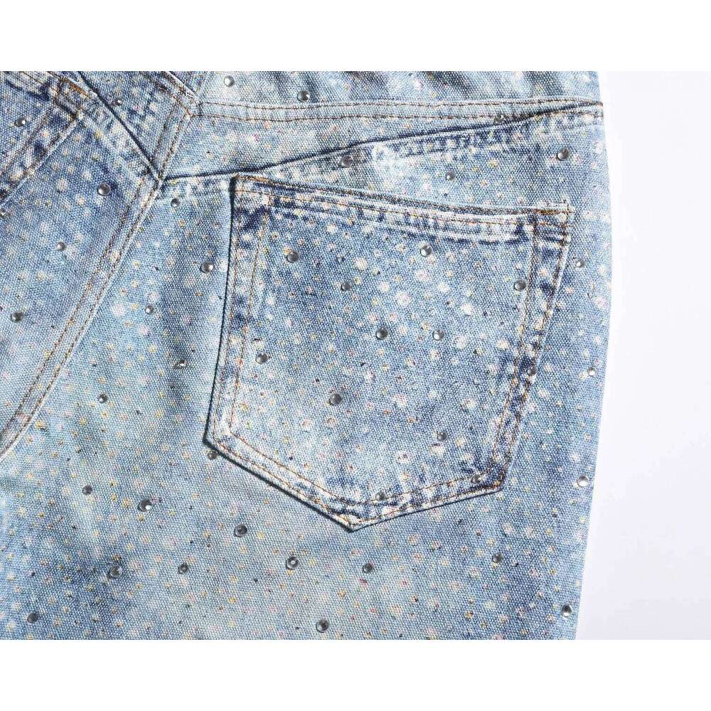 2025 American Style Straight Hot Dia 3D Printing Men's Retro Jeans Hip-Hop Chic Trousers Trendy Male Denim Pants