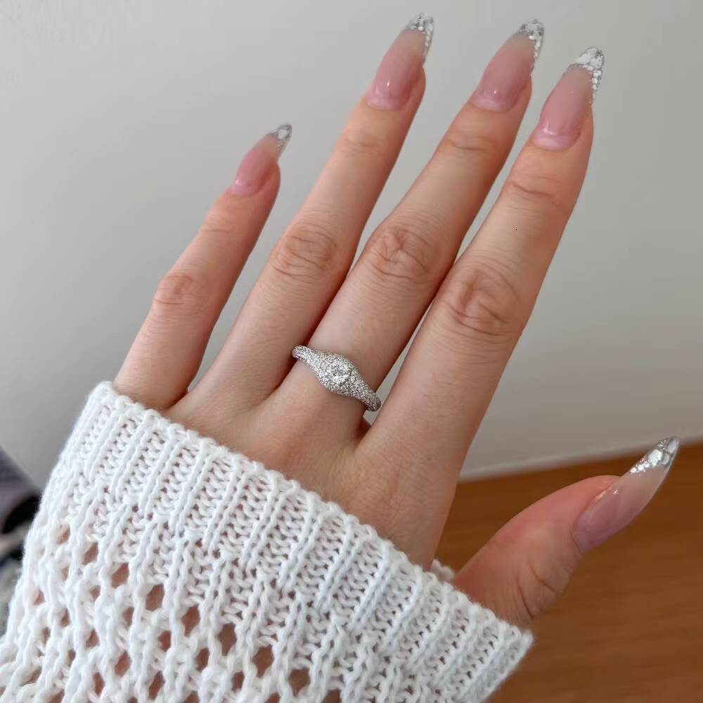 Dylam Classic Design Women Fine Jewelry Non Tarnish 925 Sterling Silver 5A Cubic Zirconia Wedding Promise Engagement Rings