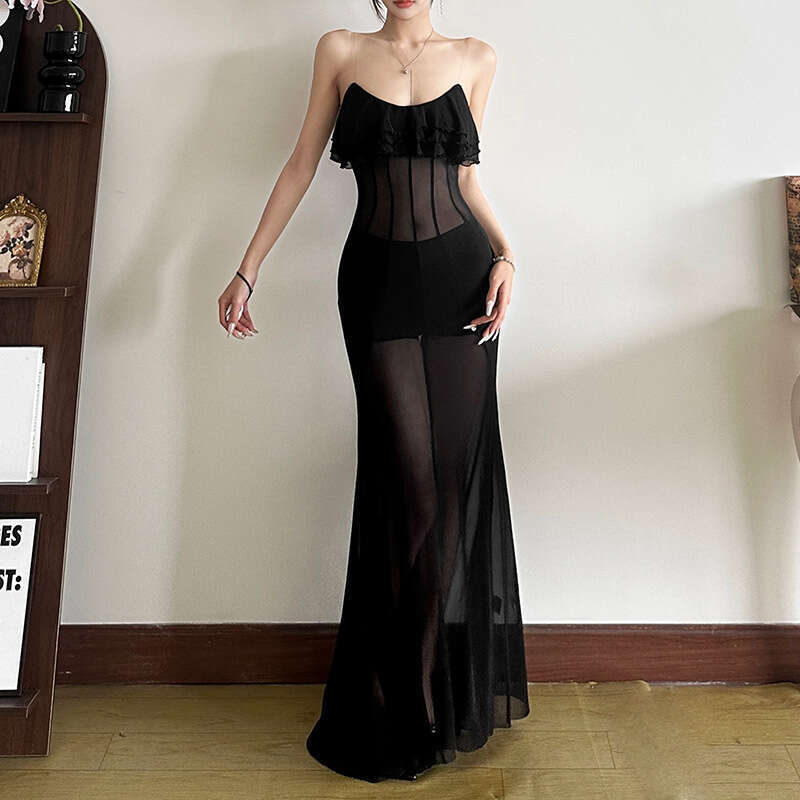 2025 Spring New Fashion Sexy Strapless Off-Shoulder Long Dress for Women 114