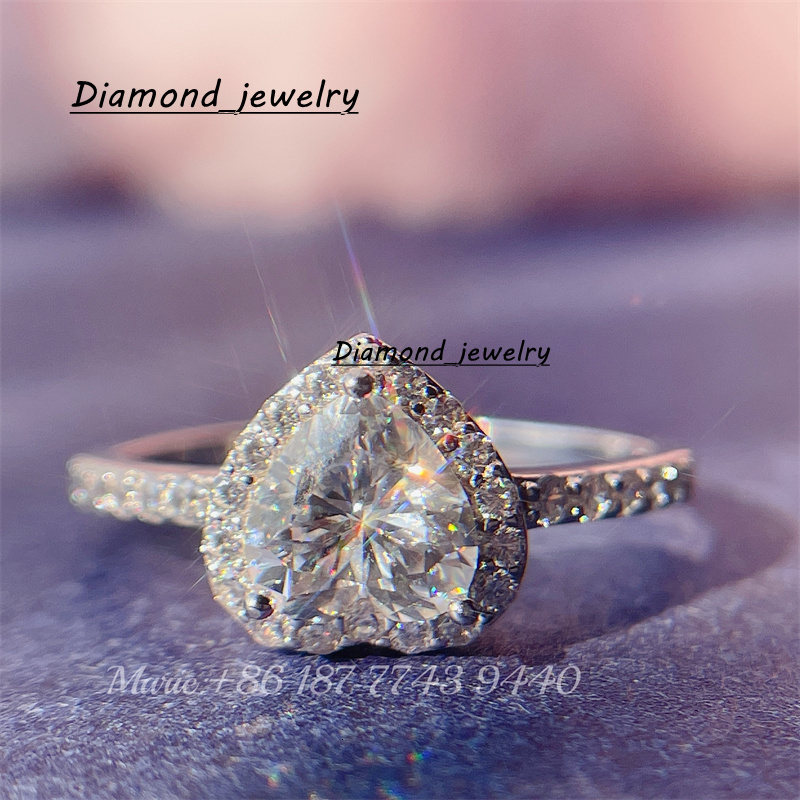 10k Gold Moissanite Jewelry 1ct Heart Moissanite Diamond Wedding Rings for Women Diamond Gold Engagement Ring