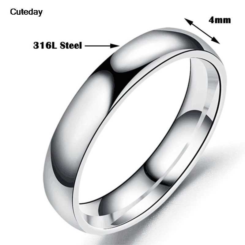 Simple 6/4mm titanium ring for women to prevent allergies high polished wedding ring stainless steel couple finger jewelry gift W250417