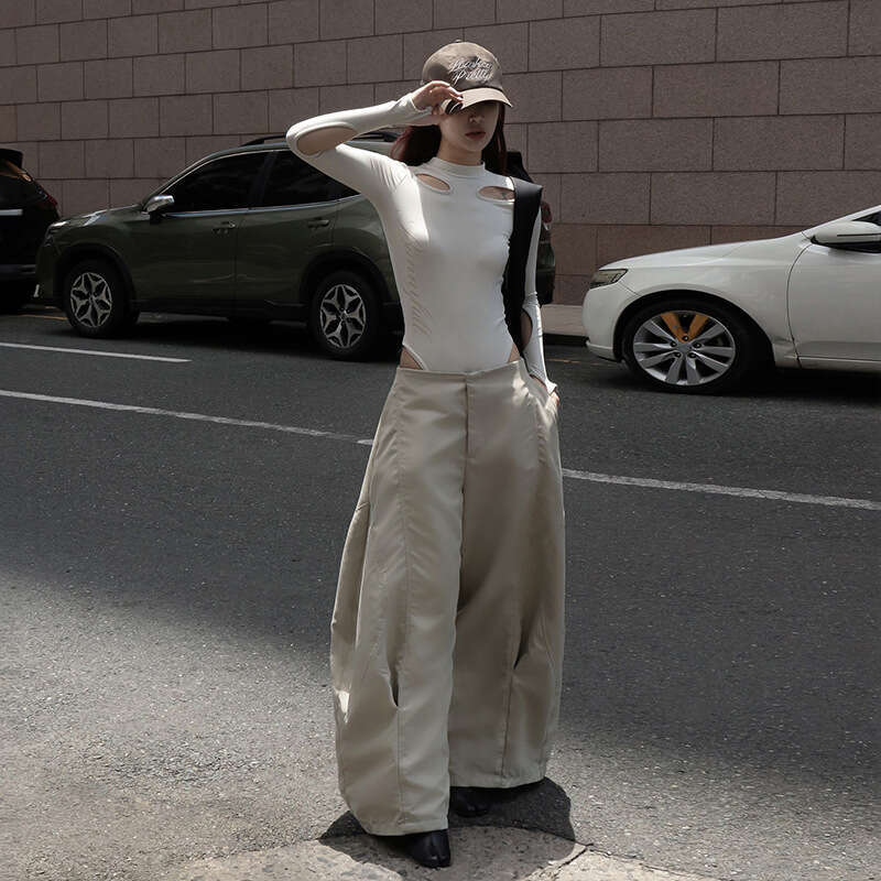 2024 Autumn New Women's Solid Color Sexy Long Sleeve Round Neck Slim Backless T-Shirt 3bc