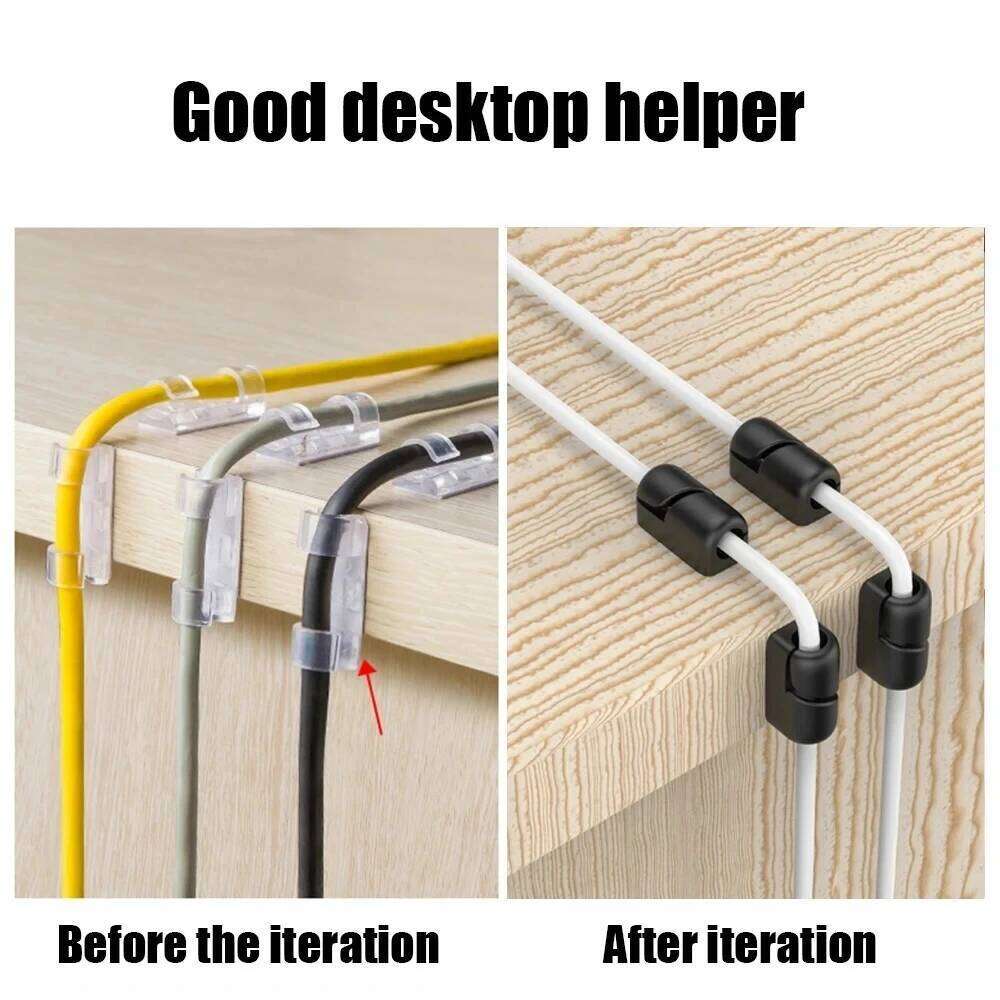 1-10Pcs Clip Adhesive Silicone Holders Organizer Desk Cable Management Clips Wire Cord Holder In Office Home Car