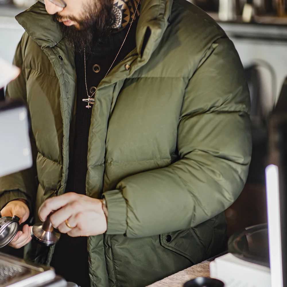 Mens Wax Surface 90% Down Jacket Men Removable Hooded Thickened Warm Winter Stand-up Collar Coat Mens Padded Outer Clothing X250725