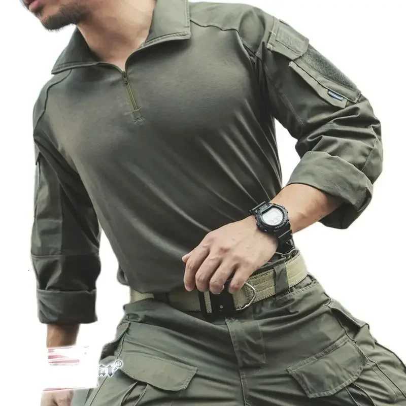 GEN3 Tactical Shirts Mens Long Sleeve Combat Shirt 1/4 Zipper Ripstop Hunting Clothes Training CP Camoufalge Airsoft T Shirts Y250724