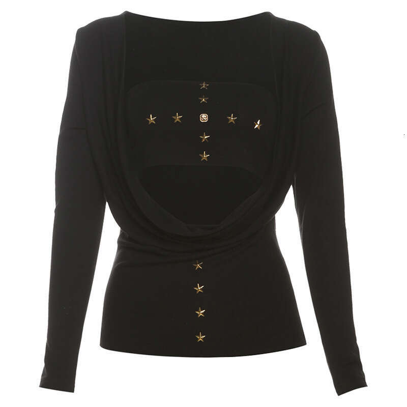 2024 Autumn New Women's Solid Color Tube Top Vest Fashion Long Sleeve Blouse Two-Piece Set 67c