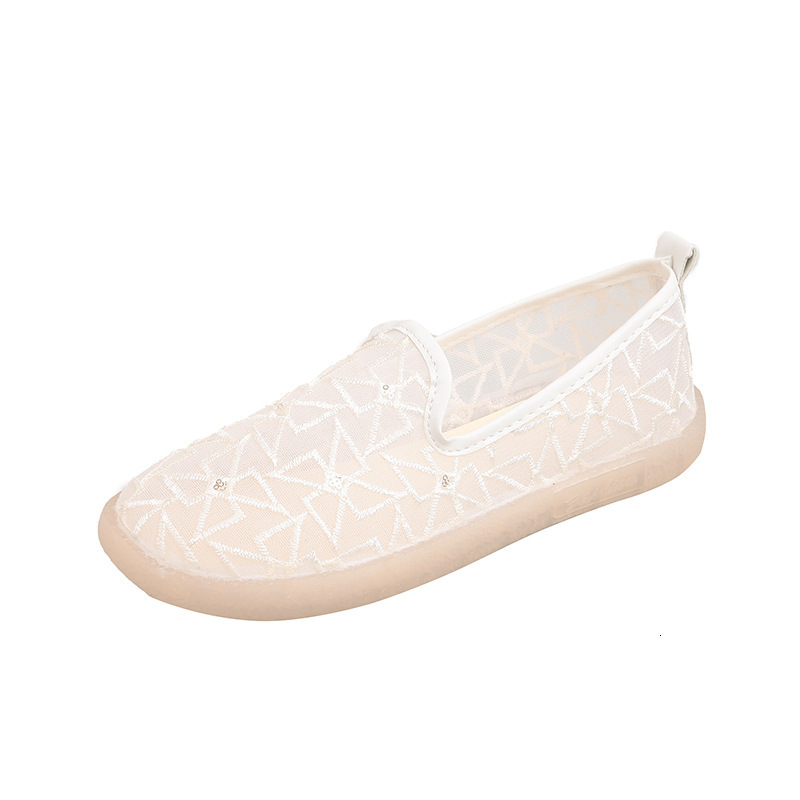 Hollow for Women Breathable Mesh Non-Slip Summer Versatile Slip-On Lazy Shoes Flat Loafers Trendy ddmythur