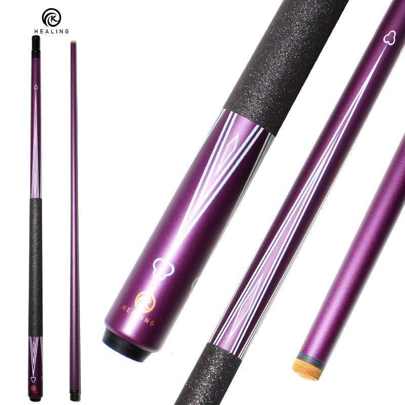 OKHEALING 1/2 Split Pool Cue Billiard Stick Purple Glass Fiber Billiard Cue 12.9mm Black Pigskin Tip 5/16*18 Joint 1474mm/58inch Total Length 19-20oz 
