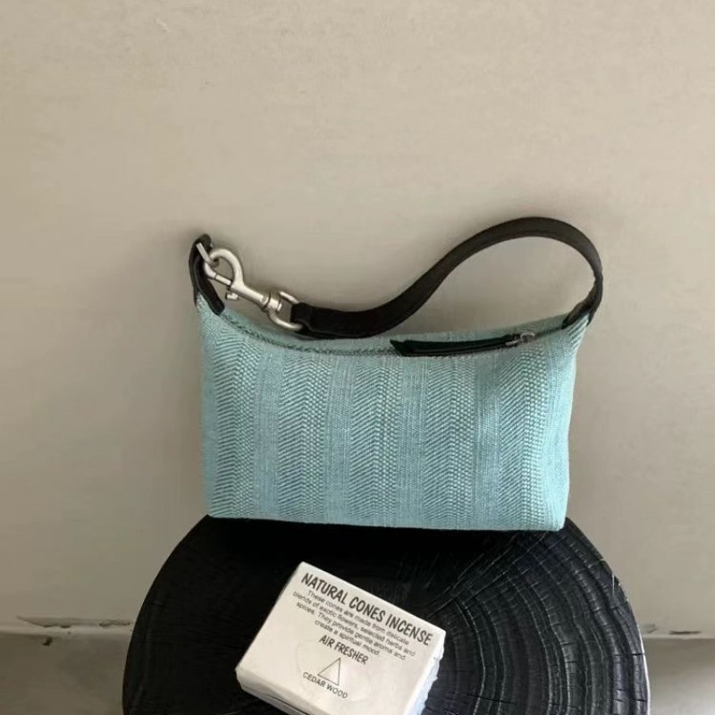 Women's Bag Splicing Cotton and Linen Mixed Shoulder Bag Fashion Design Messenger Bag