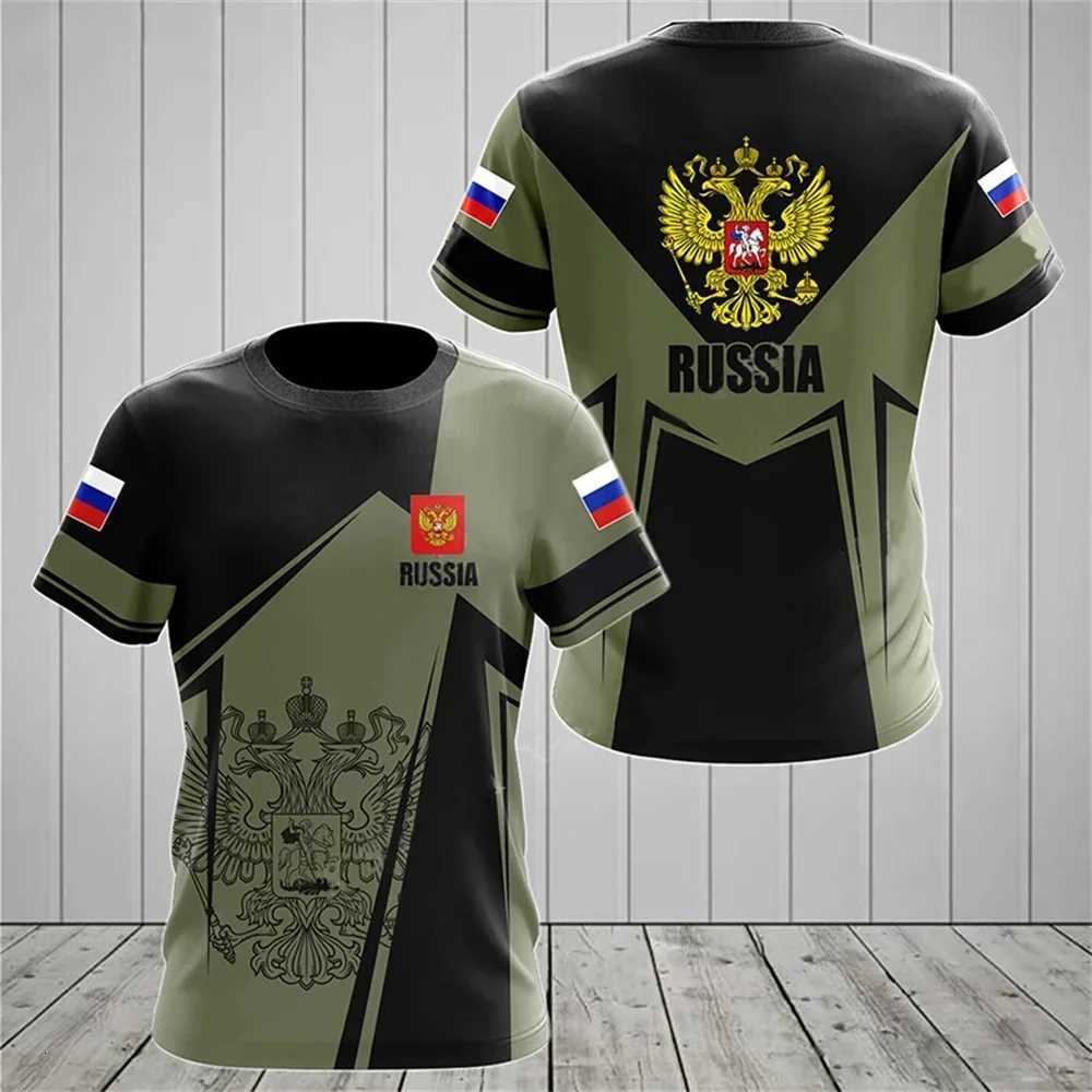 Country National Flag Camouflage Graphic T Shirt for Men Clothing Russia Eagle Emblem Camo T-Shirt Spain Forest Combat Tee Shirt Y250724