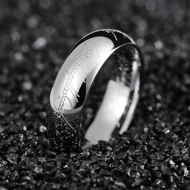 Vacuum coated Midi stainless steel One Ring of Power 3D Carved Refined Wedding Ring Lovers womens fashion jewelry wholesale W250417