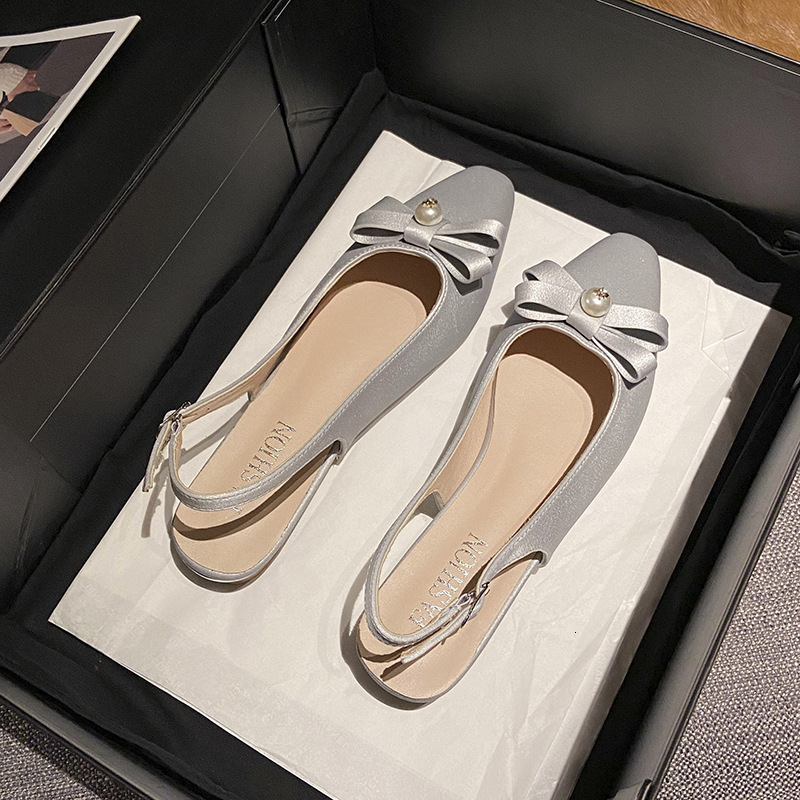 Ddmysports French Style Mid Heel Bowknot Peep Toe Sandals Fairy Spring Summer Dress Evening Elegant Single Shoes Outdoor Shoes
