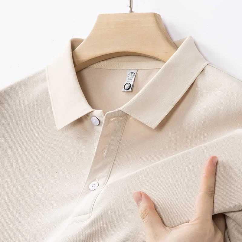 New Mens Business Casual Short Sleeved Solid Color Polo Shirt Fashionable and Comfortable Summer Versatile Top XJ250725
