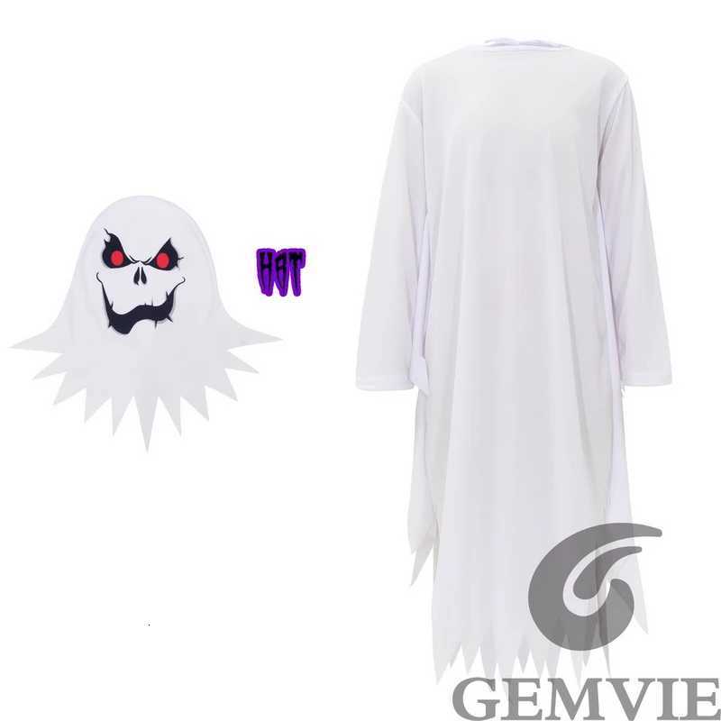 Halloween Boys Girls White Ghost Scary Cosplay Costume for Kid Child Stage Performance Carnival Par Dress Up Suit Z250725