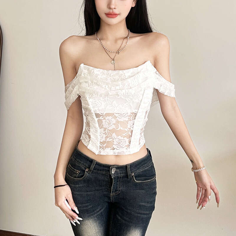 2025 Summer New Fashion Sexy Hot Girl Off-Shoulder Slim Fit Versatile Top 0aa