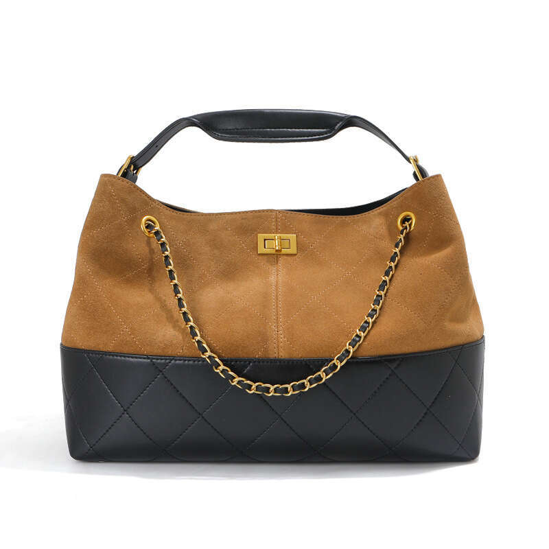Designer Bag Tote Bag Designer Shoulder 2025 Xiaoxiang New Matte Leather Quilted Cowhide Chain Shoulder Bucket Color-Block Women's Underarm Bag