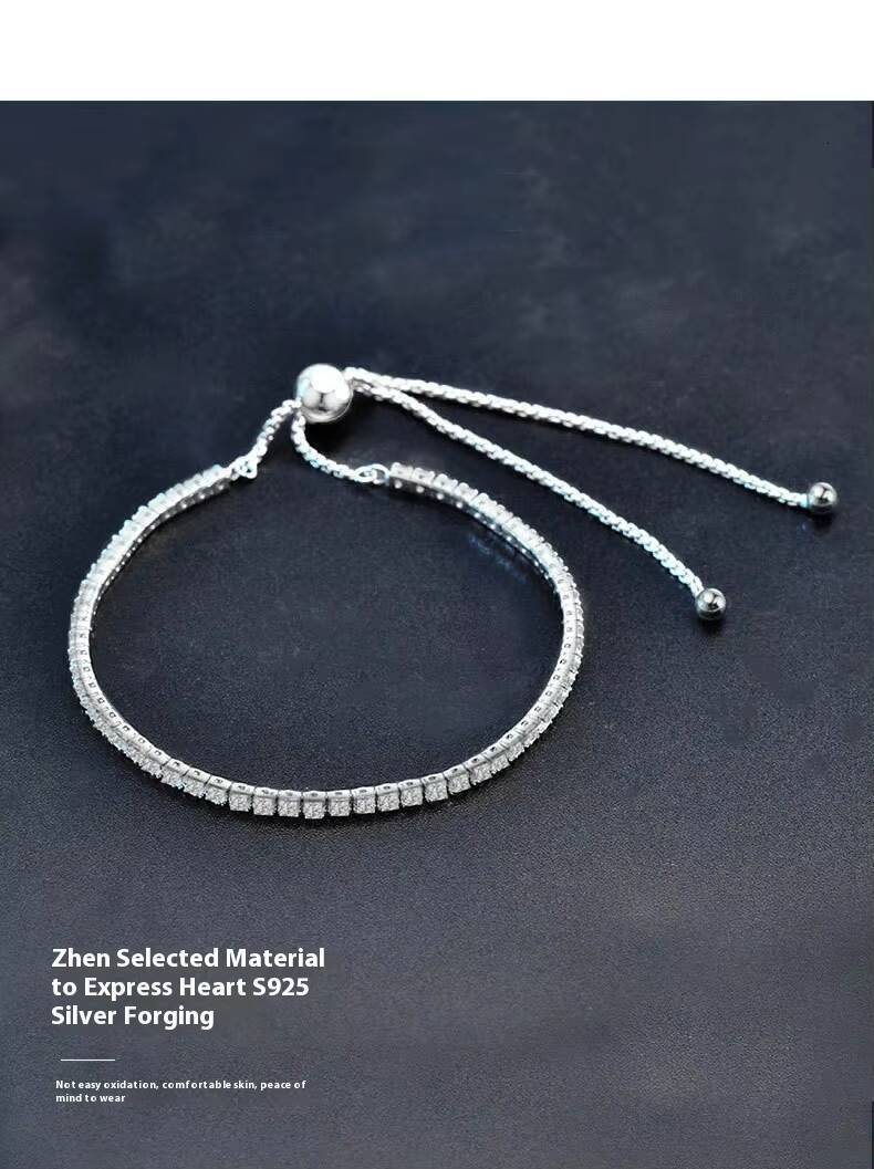 925 Sterling Silver Moissanite Tennis Bracelet 3.5ct Elegant Luxury Light Moissanite Jewelry Perfect Gift for Women