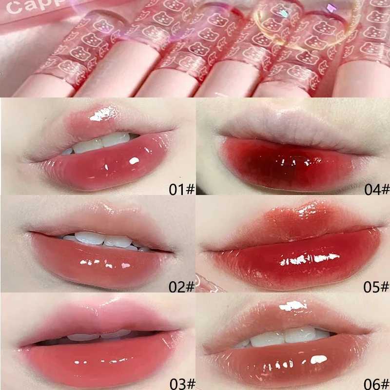 1PC Mirror Water Lip Gloss Cherry Pink Transparent Waterproof Long Lasting Moisturizing Nude Clear Tint Glass Lips Oil MakeupXJ250724