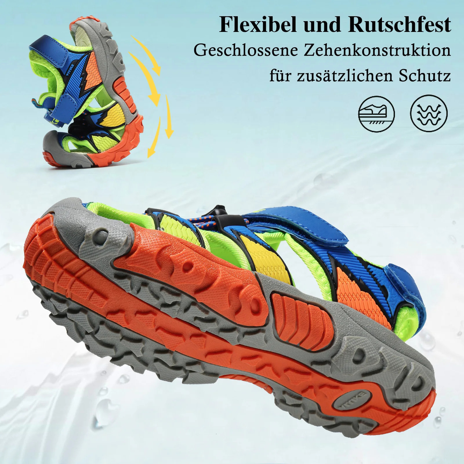 Boys Girls Sports Sandals Summer Kids Closed Toe Outdoor Athletic Water Shoes Child Pool Beach Sandals 250725