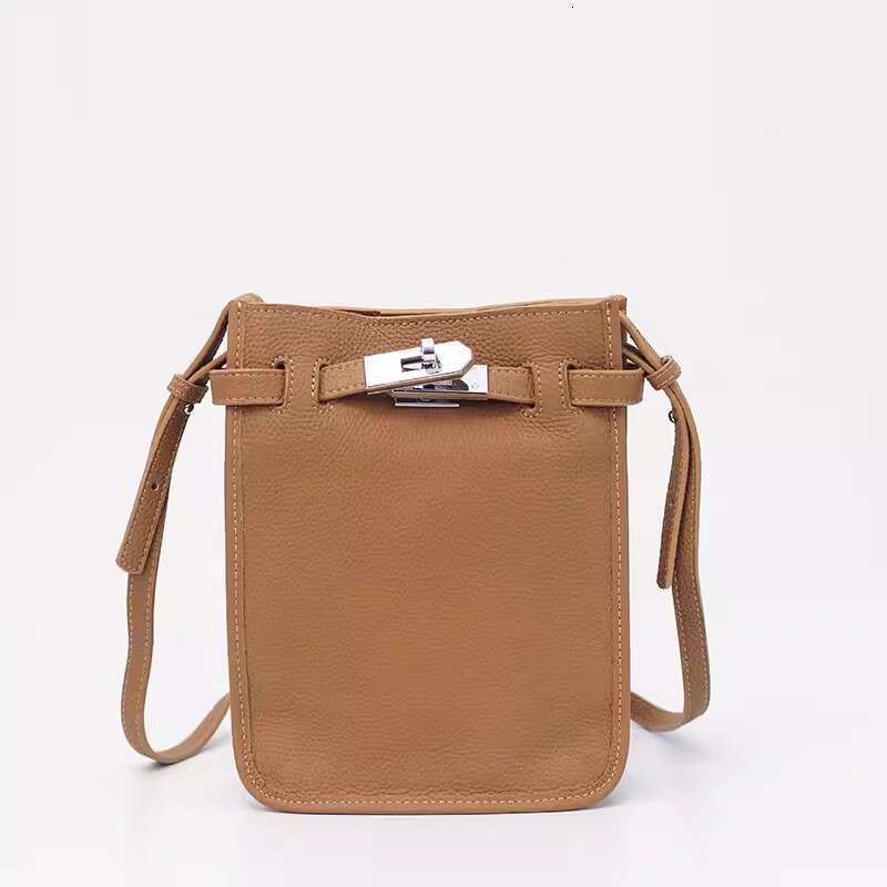 High-end Exquisite Genuine Leather Women's Spring Summer Crossbody Small Phone Top Layer Cowhide Simple Casual Versatile Shoulder Bag