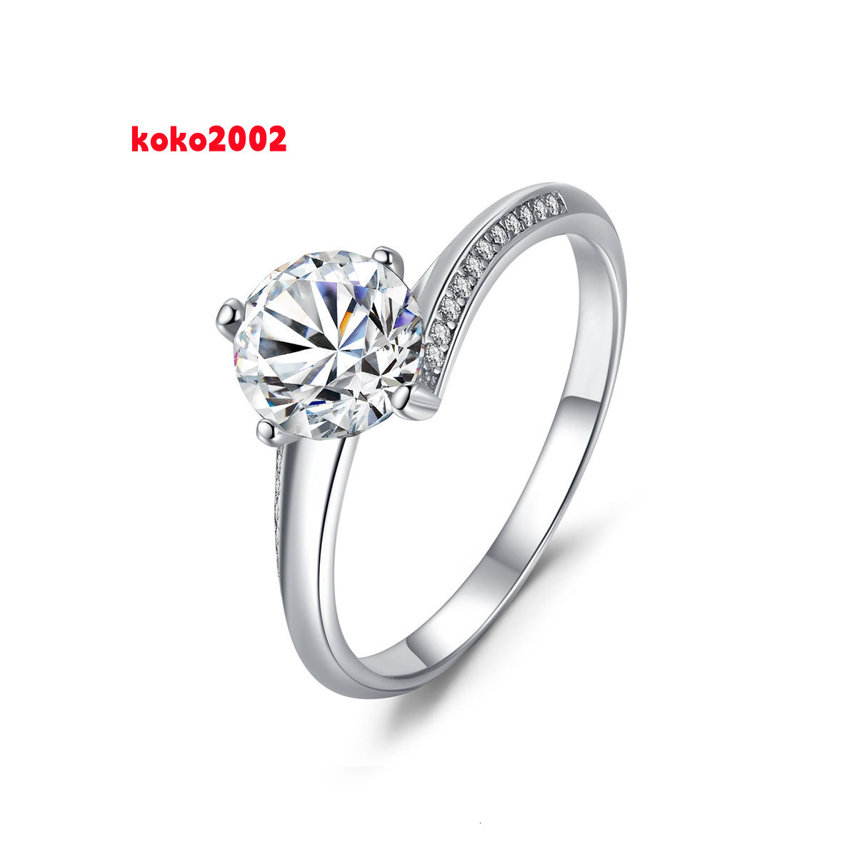 Wholesale High Quality Moissanite Ring 925 Sterling Silver VVS1 D Color Simple Engagement Wedding Diamond Ring for Women