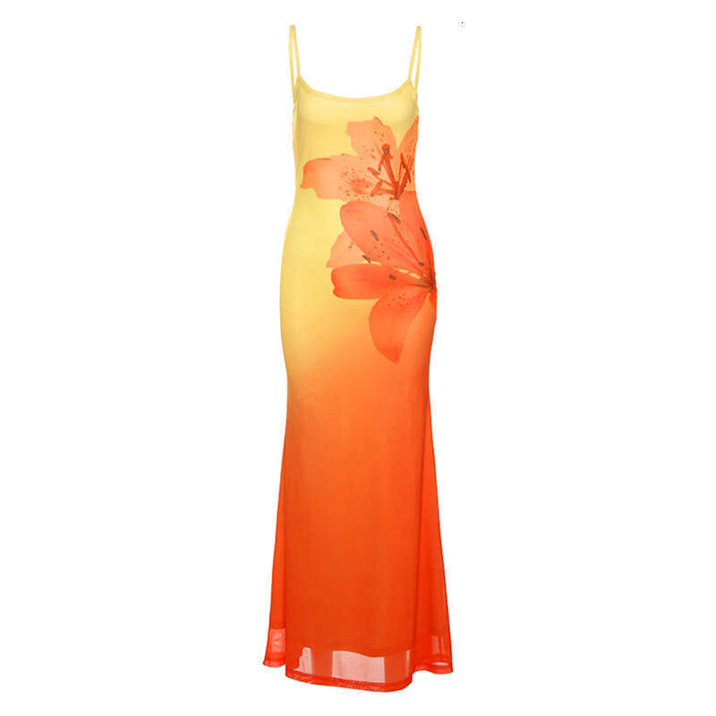 2025 Summer New Women's Street Fashion Sexy Strap Printed Bodycon Dress 73a
