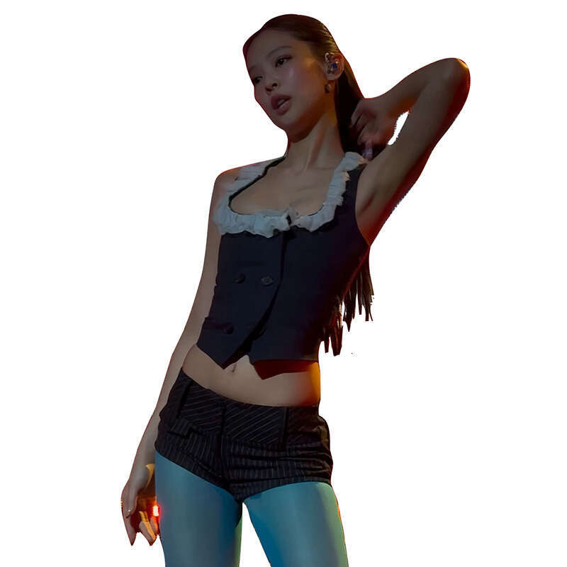 2025 Spring Summer New Jennie Style Design Slim Waist Double Strap Vest for Women 8cb