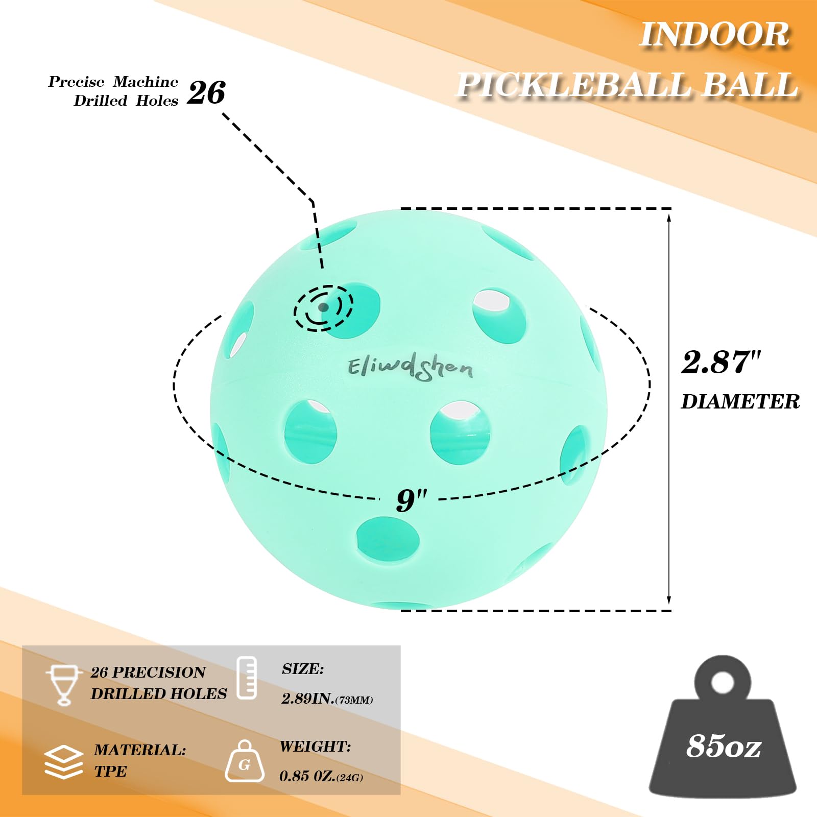 Pickleball Ball Kit: Durable 6-Pack Ideal for Both Indoor Courts and Outdoors