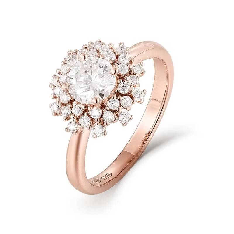 Luxury Jewelry Women Wedding Moissanite Rings Vintage Exquisite Flower Design Customizable Ring Wholesale Manufacturer