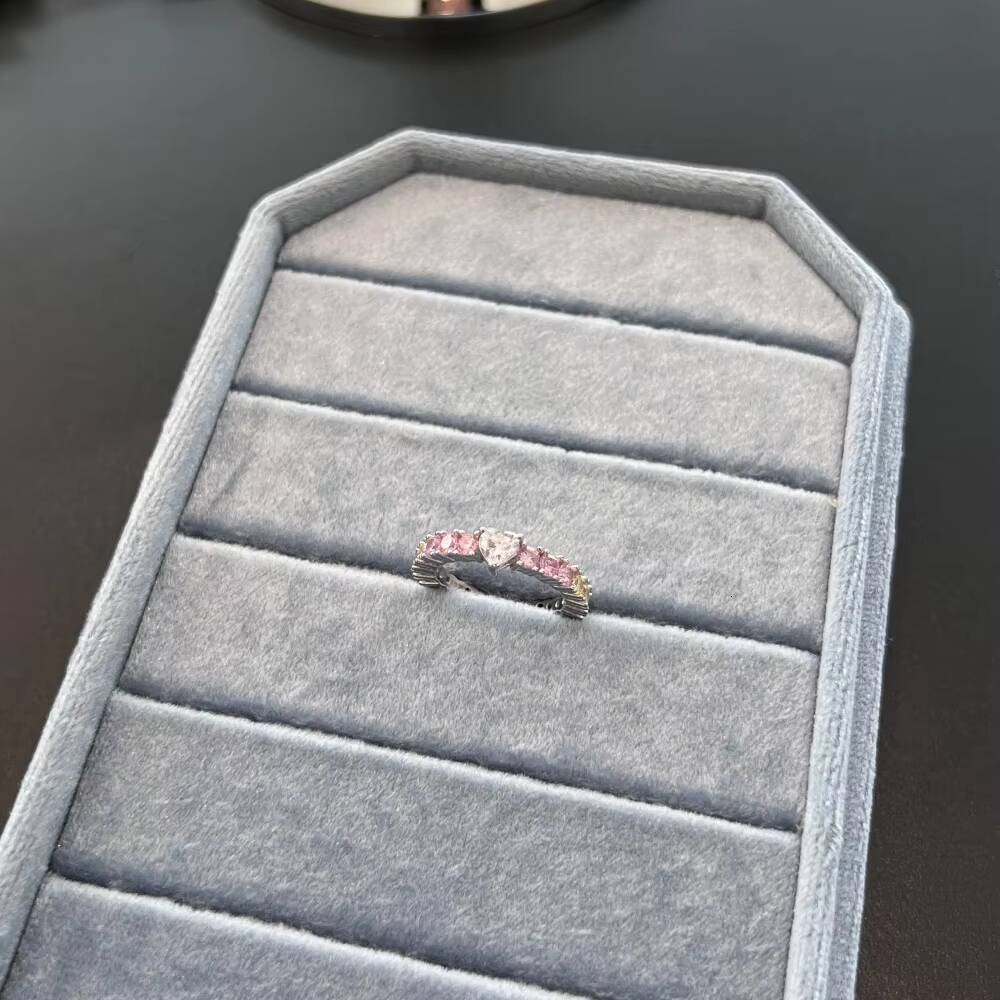 Dylam Jewelry Supplier OEM ODM Customized S925 Silver Eternity Band Baguette 5A Cubic Zirconia Heart Main Stone Promise Rings