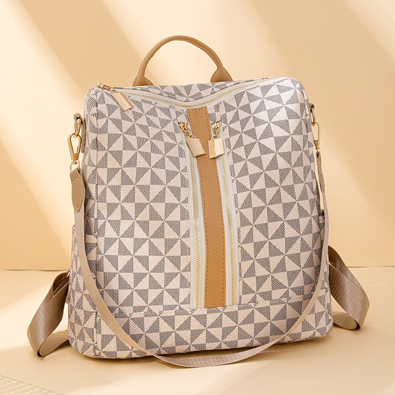 Printed backpack women large capacity new trend back steamed stuffed bun mother bag leisure travel bag trend 2025s hot