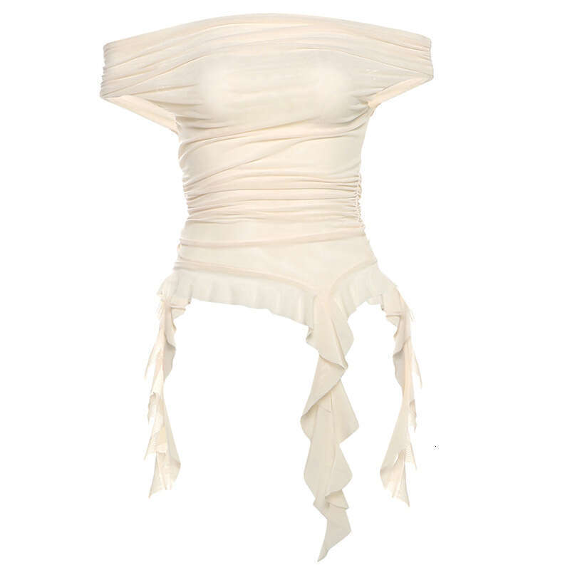 2025 Summer New Fashion Casual Waist-Cinching Slim Irregular Ribbon Floral Off-Shoulder Women's Dress b45