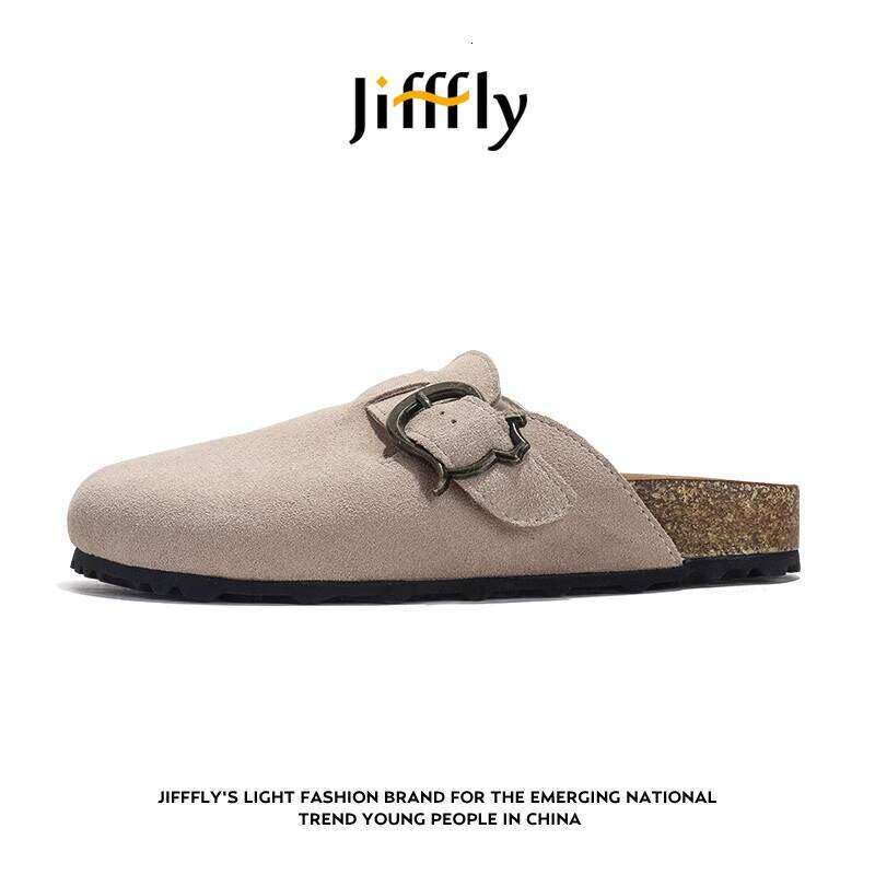 JIFFFFLY Birkenstock Chaussures pour femmes 2025 Été Nouveau style extérieur Slip-on épaisse semelle complète Torte à demi-pantoufles