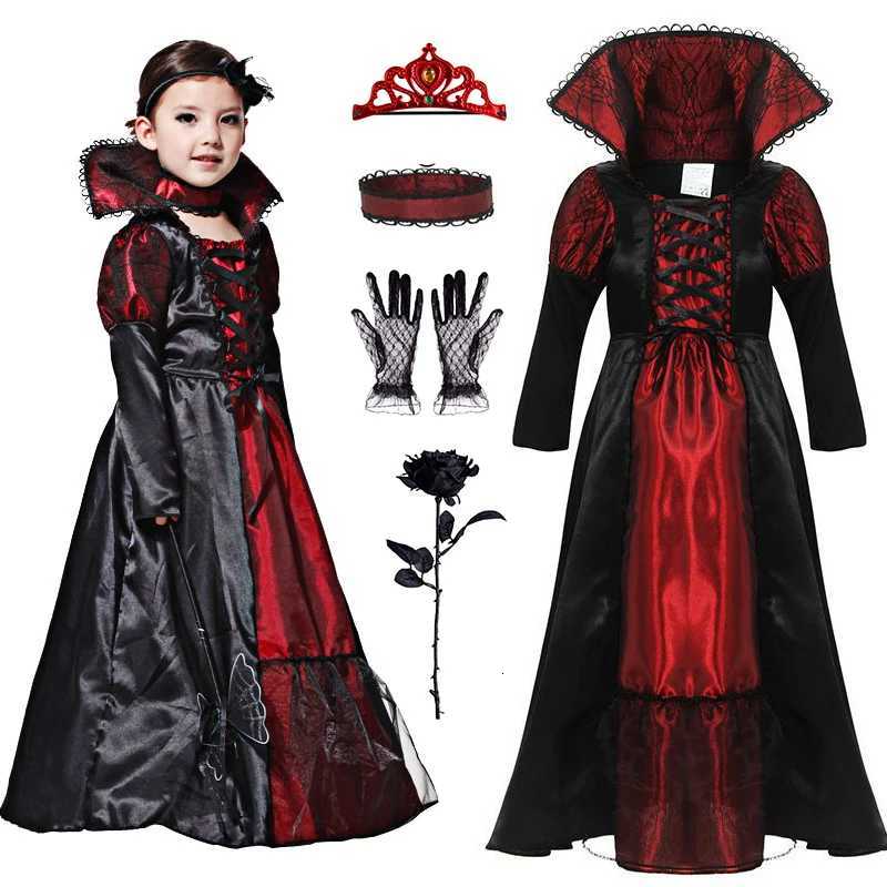 Gothic Vampire Costume for Baby Girls Halloween Princess Par Clothes Kids Cosplay Dress Children Masquerade Devil Ghost Outfit Z250725