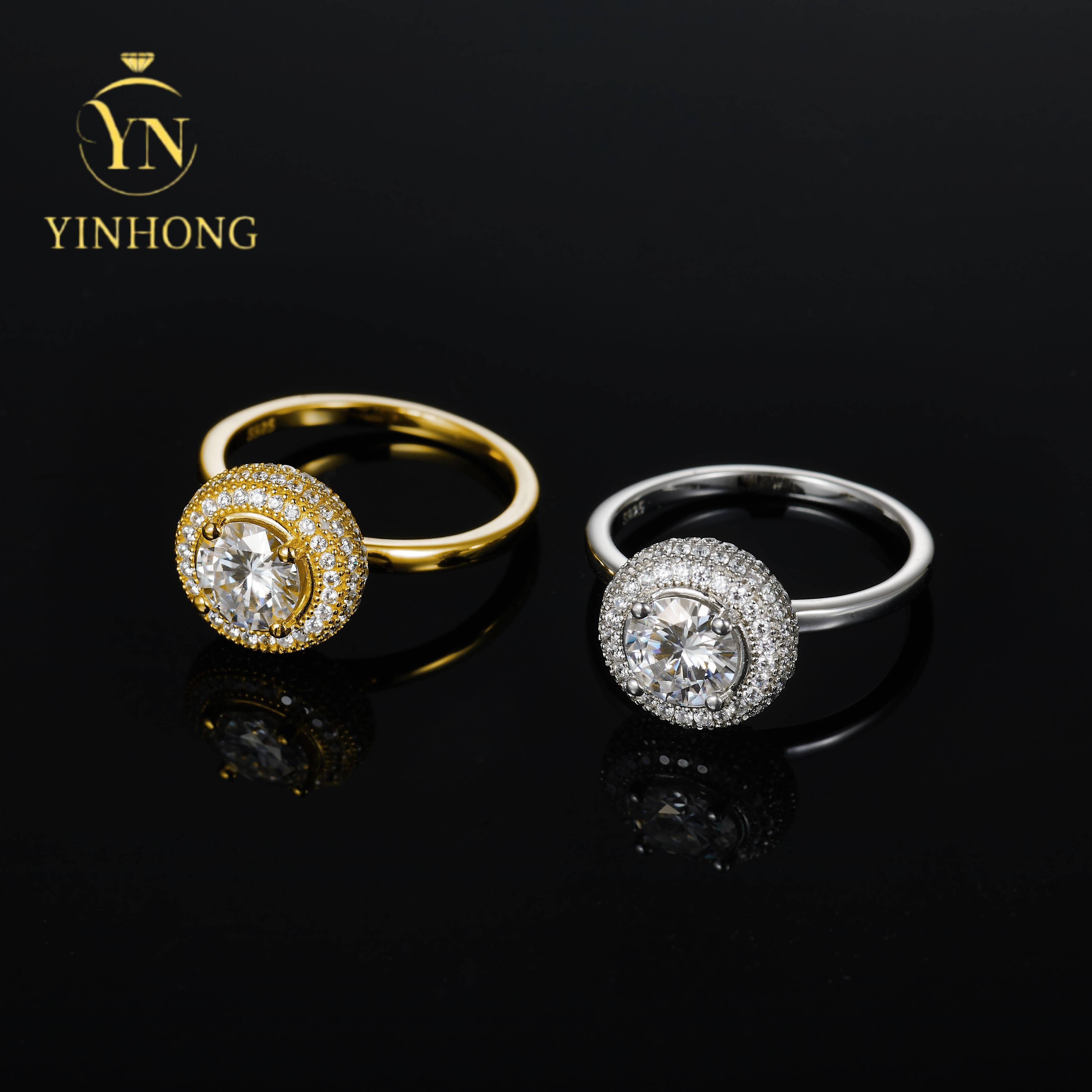 Customizable 925 Sterling Silver Moissanite Diamond Wedding Rings Luxury Jewelry for Women
