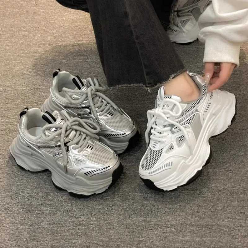 Women Luxury Chunky Sneakers Mesh Breathable Increased Internal Trainers Sports Running Casual Ladies Fitness Vulcanized Shoes XJ250725