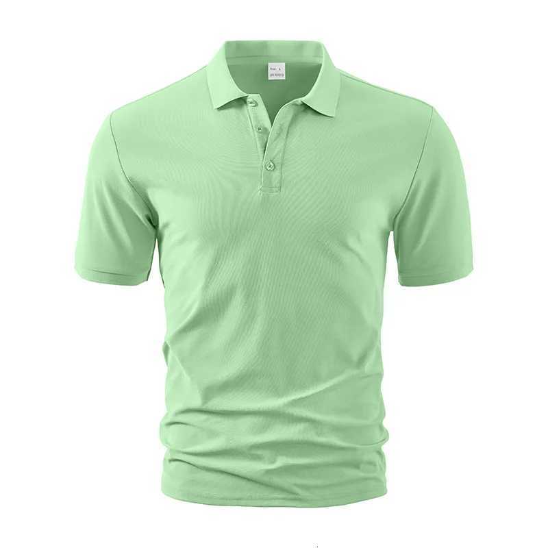 2025 New Summer High-end Mens Business Polo Shirt Breathable Solid Color Simple Loose Summer Casual T-shirt Top XJ250725