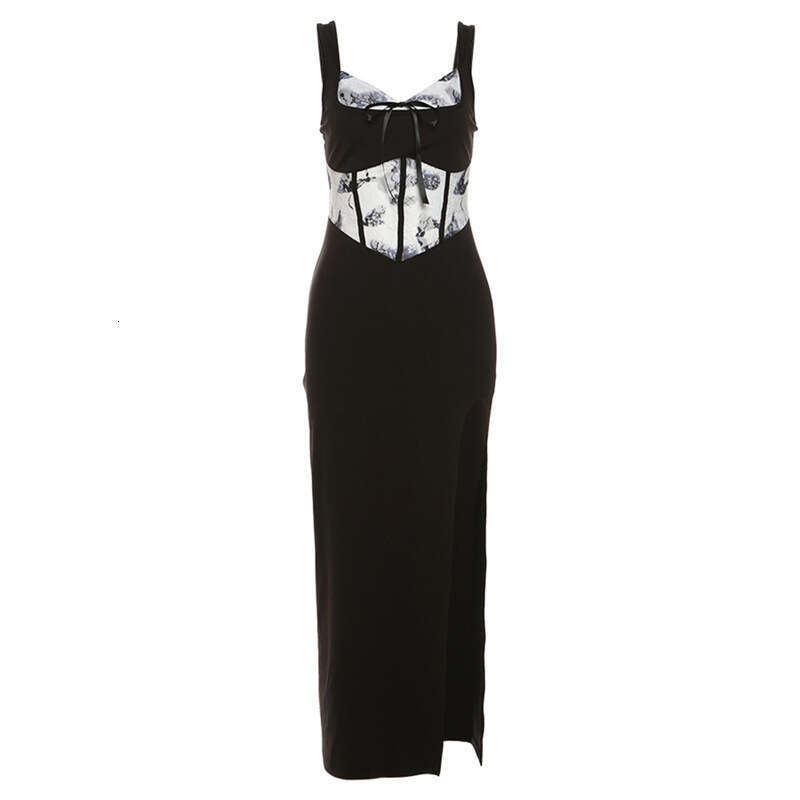 2024 Summer New Fashion Sexy High Waist Mid-Length Slit Dress for Women 89c