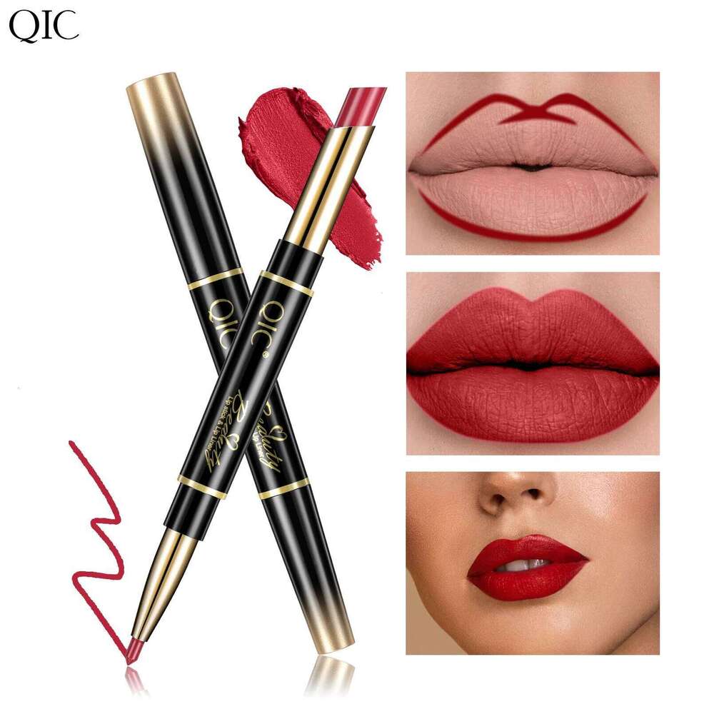 2 IN 1 Lip Liner Waterproof Matte Lipstick Pencil Sexy Red Long Lasting Lipliner Makeup Cosmetics X250725