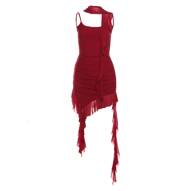 Women's Clothing 2024 Summer New Street Fashion Sexy Strap High Waist Bodycon Dress 0f8