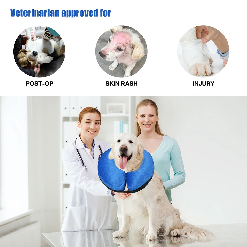 Dog Collar After Surgery Protective Inflatable Soft Blow Up Collar For Pet Recovery for Small Medium Large Dogs Cats Drink Eat 250716