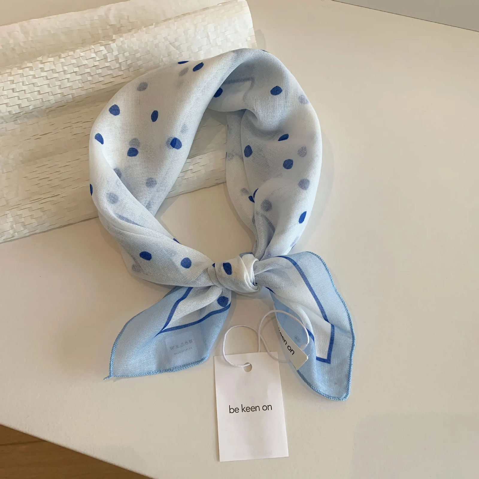 Blue Womens Spring Summer Style Versatile Breathable Square Scarf Headband Trendy Triangle Scarf Fashionable Hair Accessory 250723