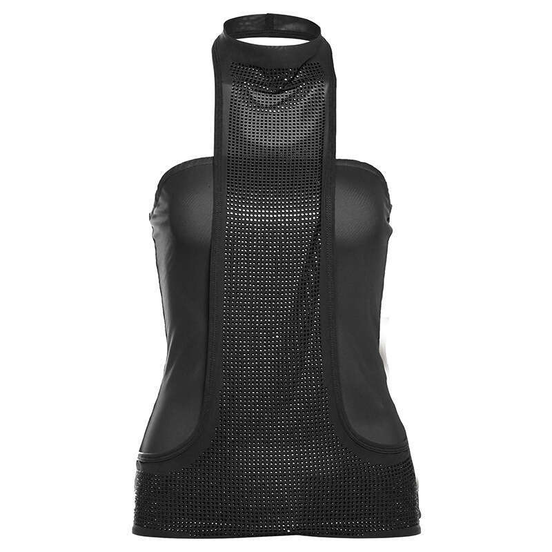 2025 Spring New Women's Solid Color Slim Street Fashion Halter Neck Sleeveless Backless Tank Top 5be