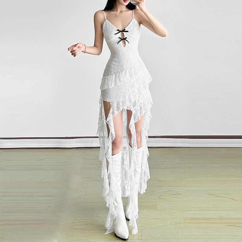 2025 Spring New Women's Solid Color Slim Fit High Waist Fashion V-neck Strap Sleeveless Dress c49