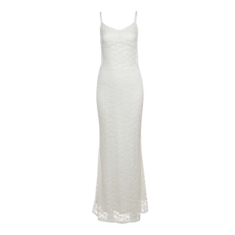2025 Spring New Women's Solid Color Slim High Waist Fashion V-neck Strap Sleeveless Dress ce0
